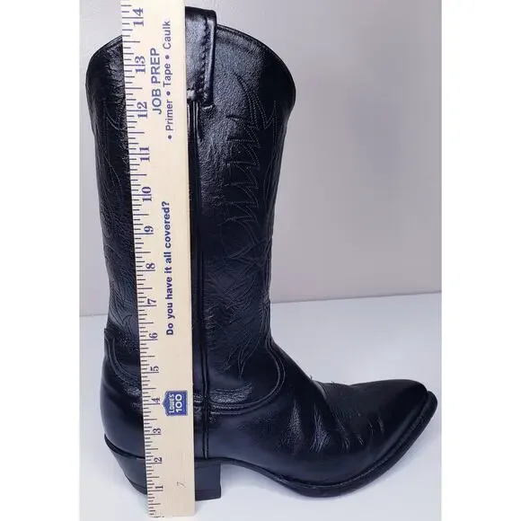 Vtg. TONY LAMA Western Cowboy Boots Black Leather 6711 Men's 9 EE *NOT WIDE* - Picture 11 of 16